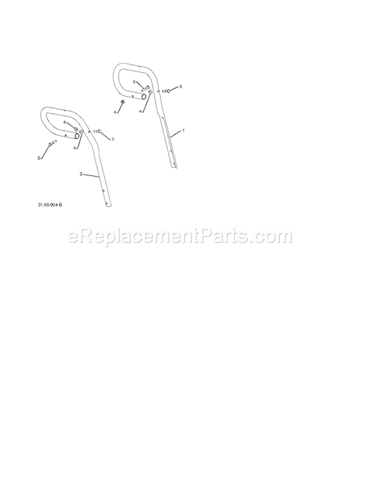Loop Handles Diagram and Parts List for 917881065  Craftsman Snow Blower