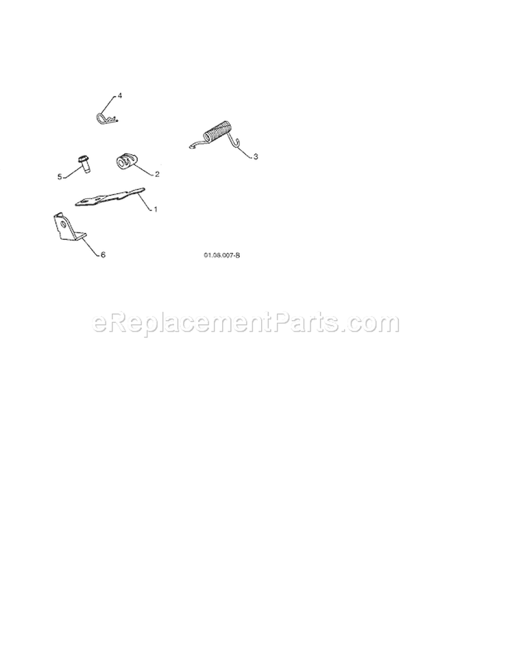 Interlock Spring & Cam Diagram and Parts List for 917881065  Craftsman Snow Blower