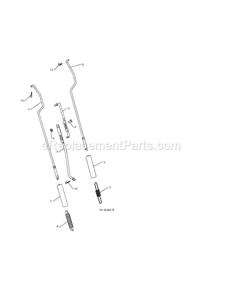 Impeller & Traction Rods Diagram and Parts List for 917881065  Craftsman Snow Blower