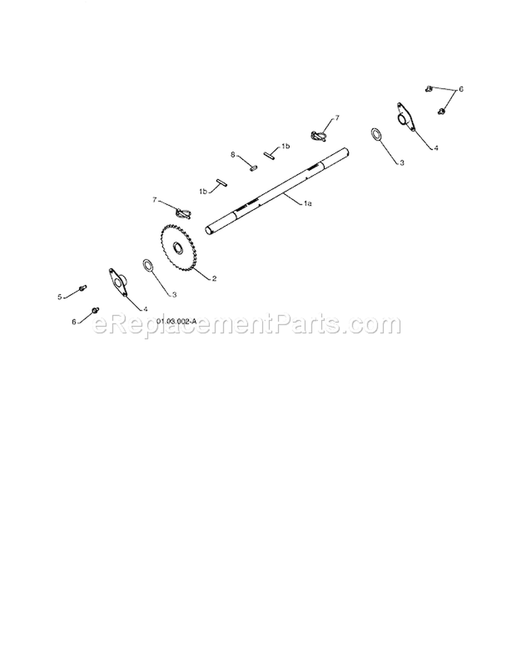 Axle Diagram and Parts List for 917881065  Craftsman Snow Blower