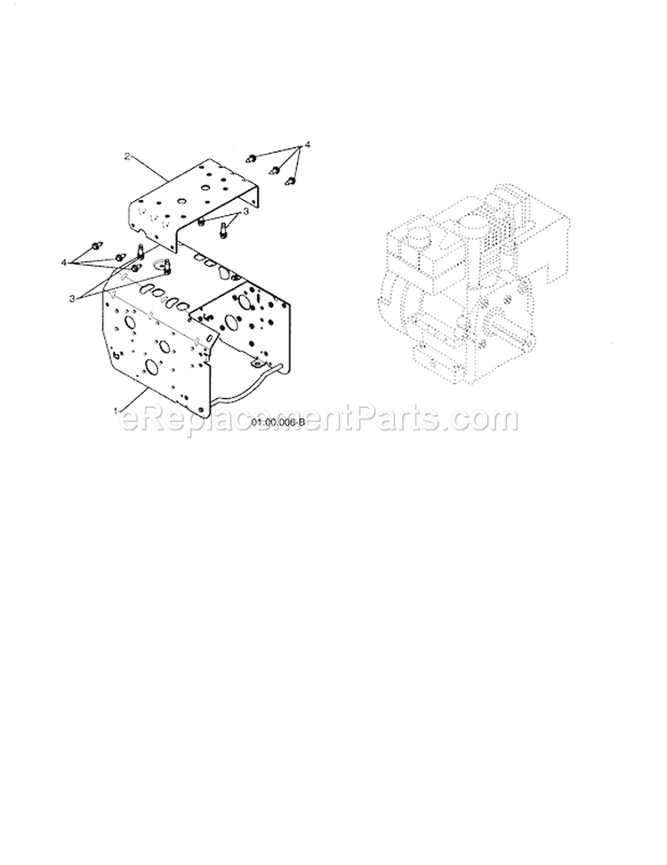Engine / Frame Weldment Diagram and Parts List for 917881065  Craftsman Snow Blower
