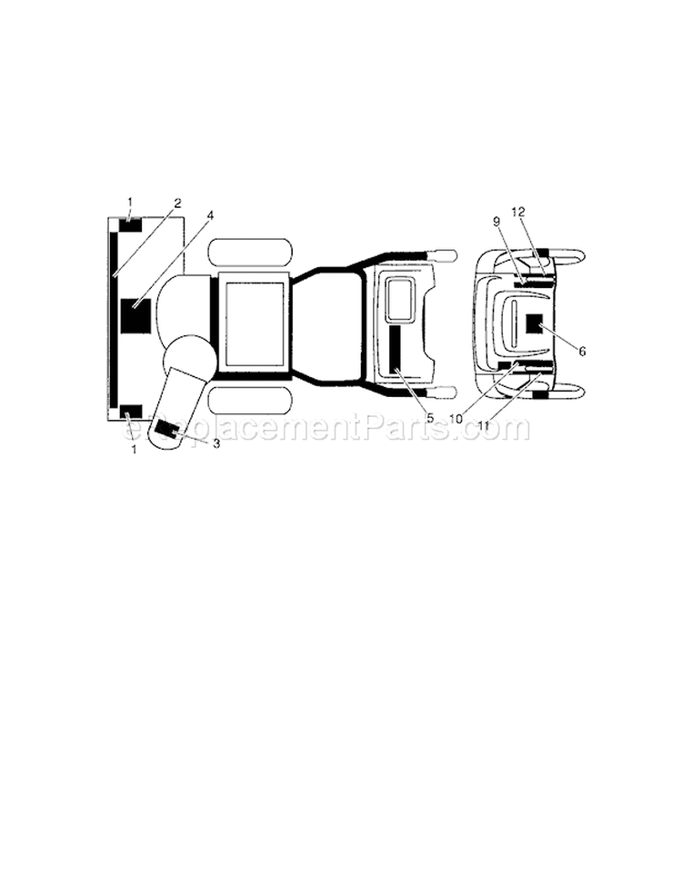Decals Diagram and Parts List for 917881065  Craftsman Snow Blower
