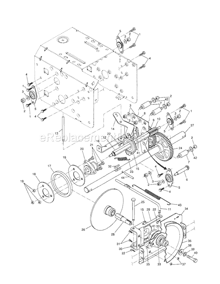 Drive Diagram and Parts List for 917881150  Craftsman Snow Blower