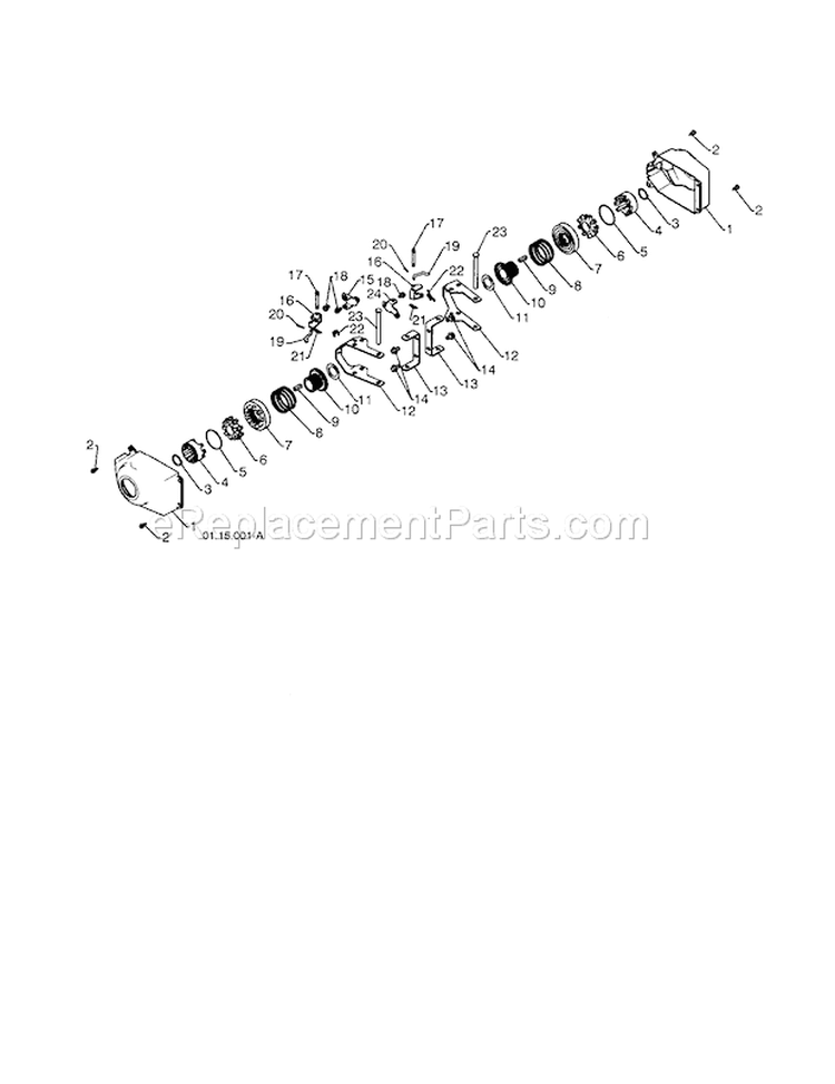Steering Yoke & Bracket Diagram and Parts List for 917885522  Craftsman Snow Blower