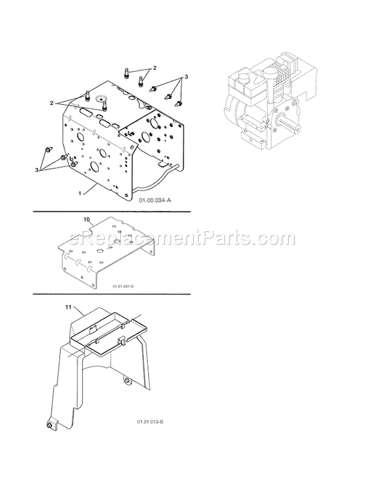 Engine/Mount/Cover/Frame Diagram and Parts List for 91788777  Craftsman Snow Blower