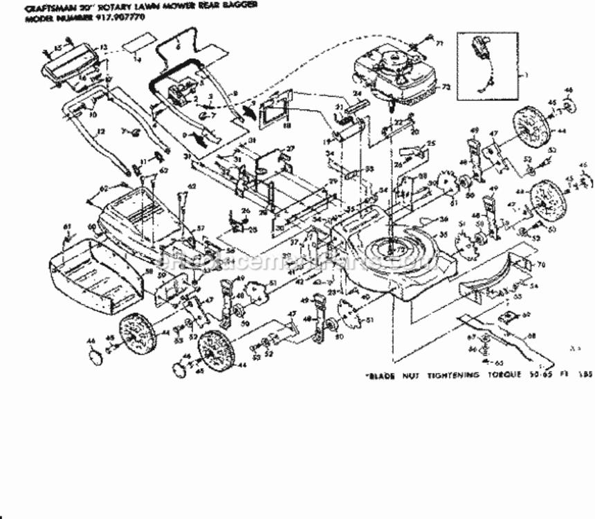 Page A Diagram and Parts List for 917907770  Craftsman Lawn Mower