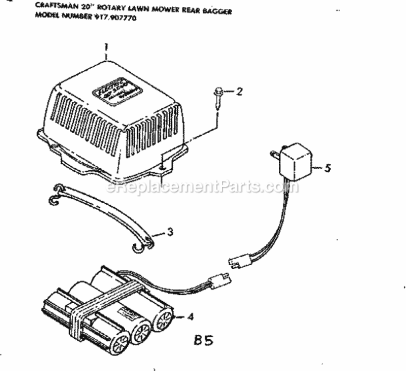 Page B Diagram and Parts List for 917907770  Craftsman Lawn Mower