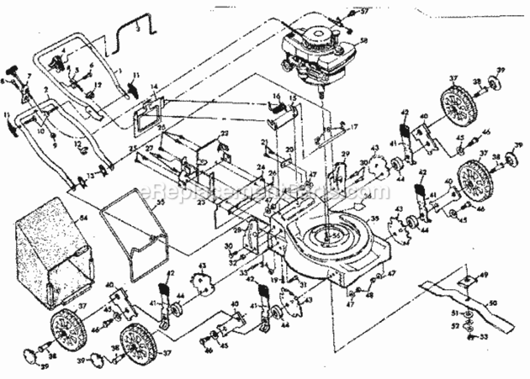 Page A Diagram and Parts List for 917907842  Craftsman Lawn Mower