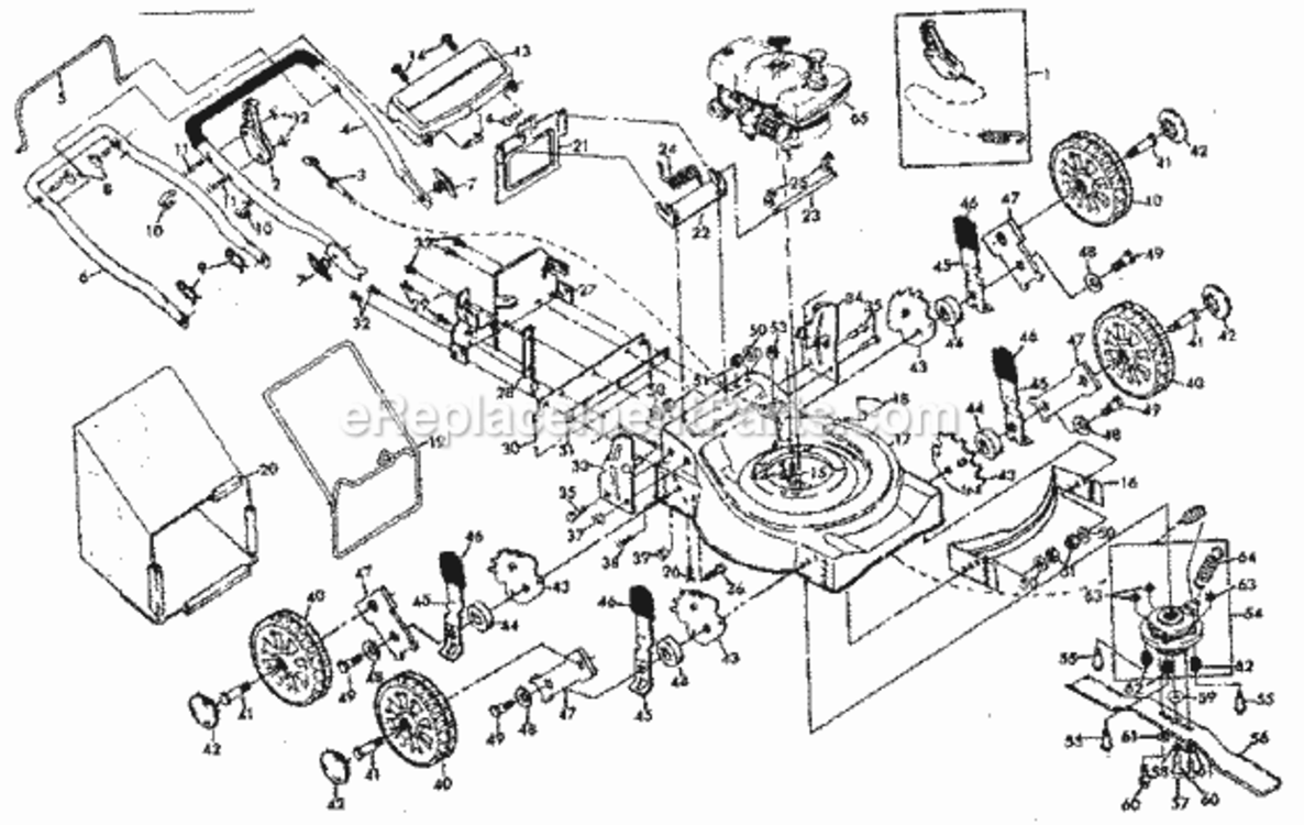 Page A Diagram and Parts List for 917907886  Craftsman Lawn Mower