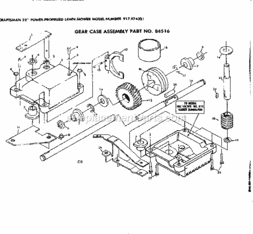 Page C Diagram and Parts List for 917974321  Craftsman Lawn Mower