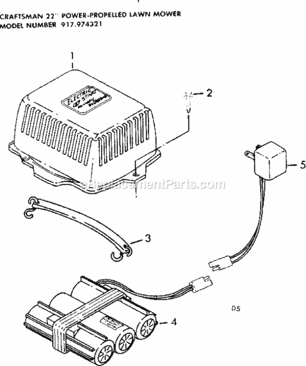 Page D Diagram and Parts List for 917974321  Craftsman Lawn Mower