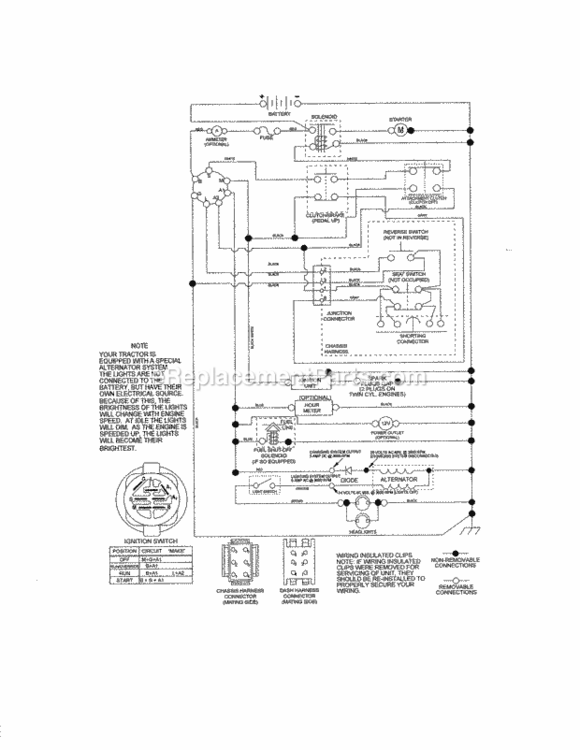 Page K Diagram and Parts List for 917986340  Craftsman Lawn Tractor