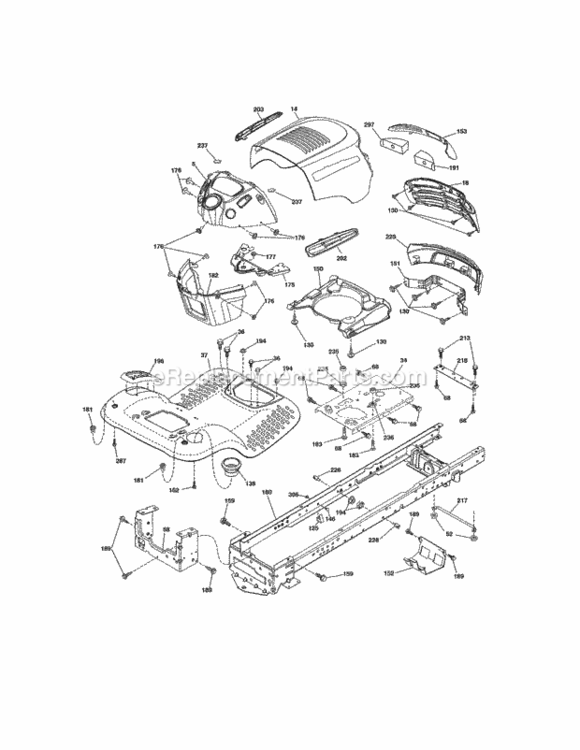 Page B Diagram and Parts List for 917986340  Craftsman Lawn Tractor