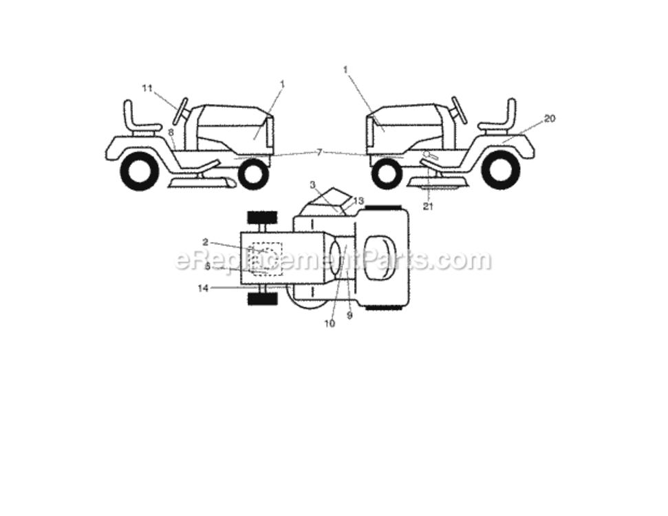 Page I Diagram and Parts List for 917986340  Craftsman Lawn Tractor