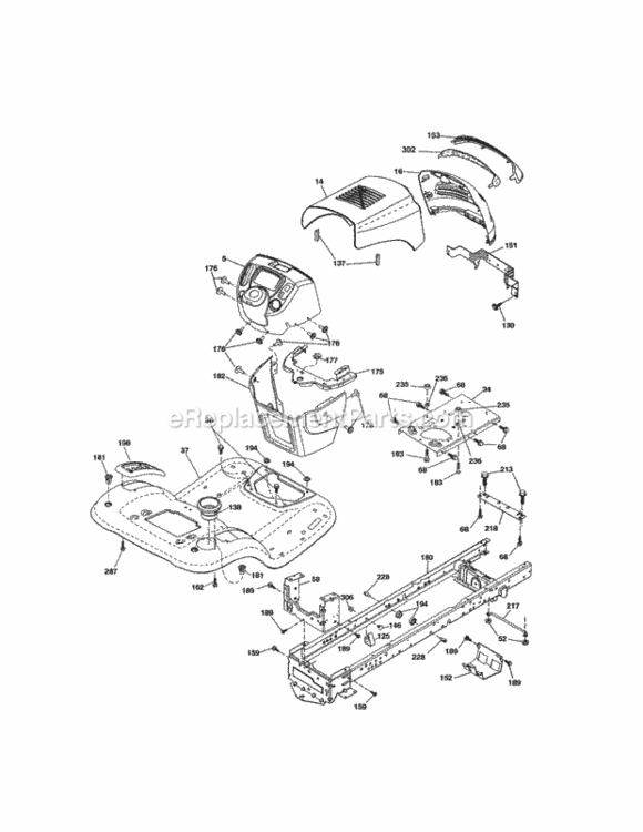 Page B Diagram and Parts List for 917986351  Craftsman Lawn Tractor