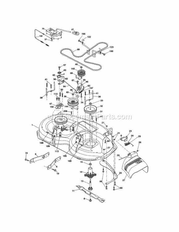 Page G Diagram and Parts List for 917986351  Craftsman Lawn Tractor