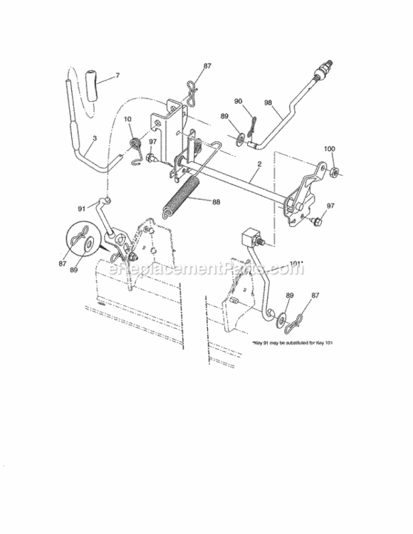 Page H Diagram and Parts List for 917986360  Craftsman Lawn Tractor
