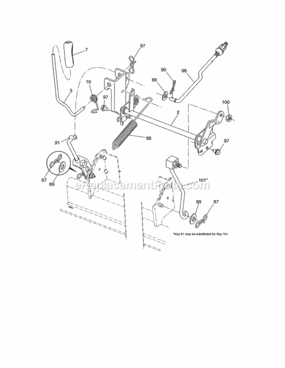 Page H Diagram and Parts List for 917986370  Craftsman Lawn Tractor