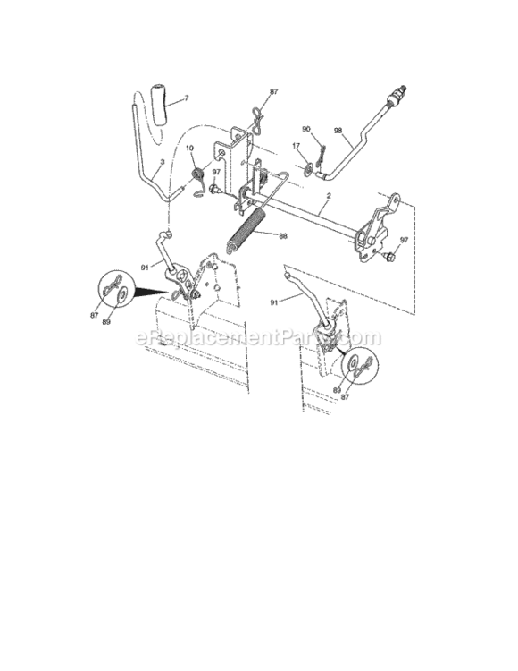 Page G Diagram and Parts List for 917986410  Craftsman Lawn Tractor