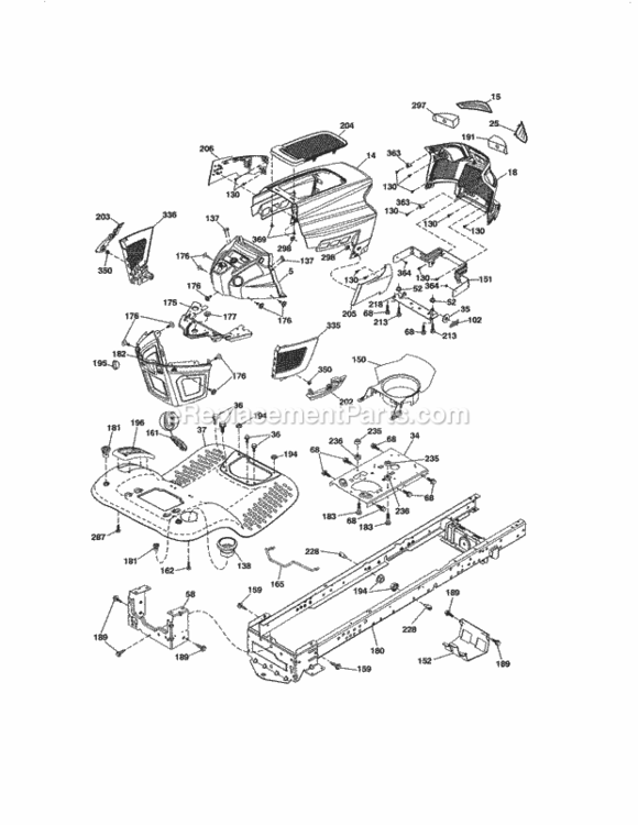 Page B Diagram and Parts List for 917986420  Craftsman Lawn Tractor
