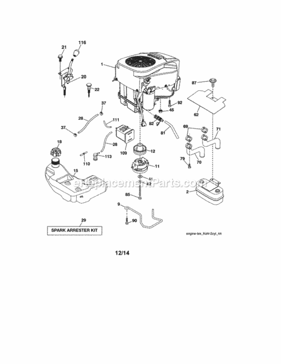 Page D Diagram and Parts List for 917986420  Craftsman Lawn Tractor