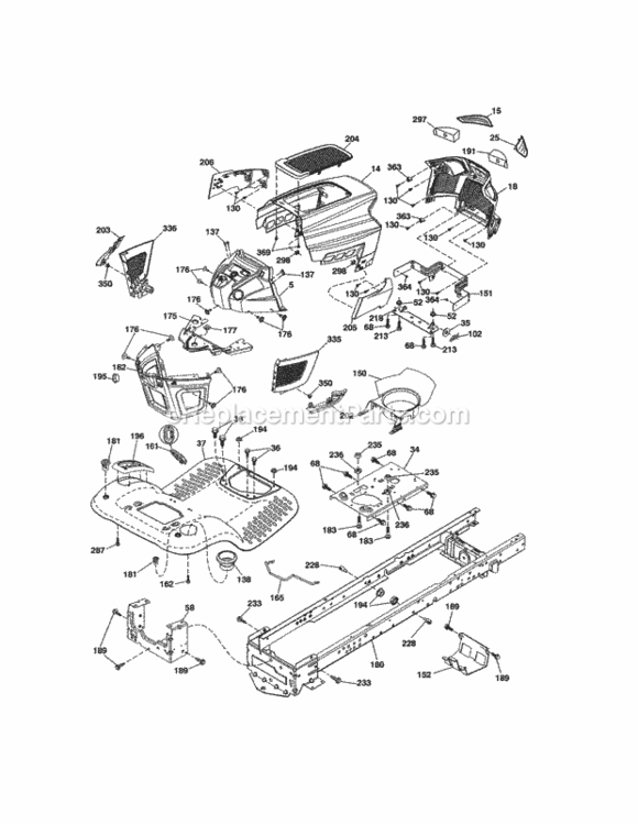 Page B Diagram and Parts List for 917986430  Craftsman Lawn Tractor