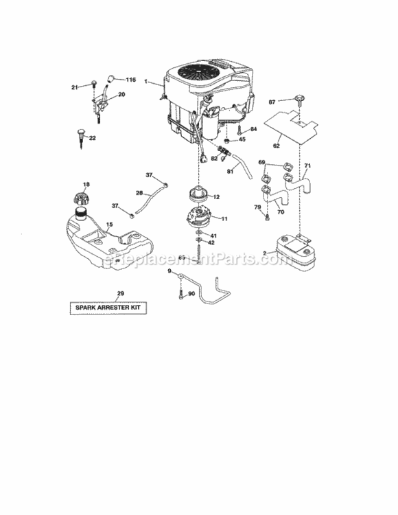 Page D Diagram and Parts List for 917986430  Craftsman Lawn Tractor