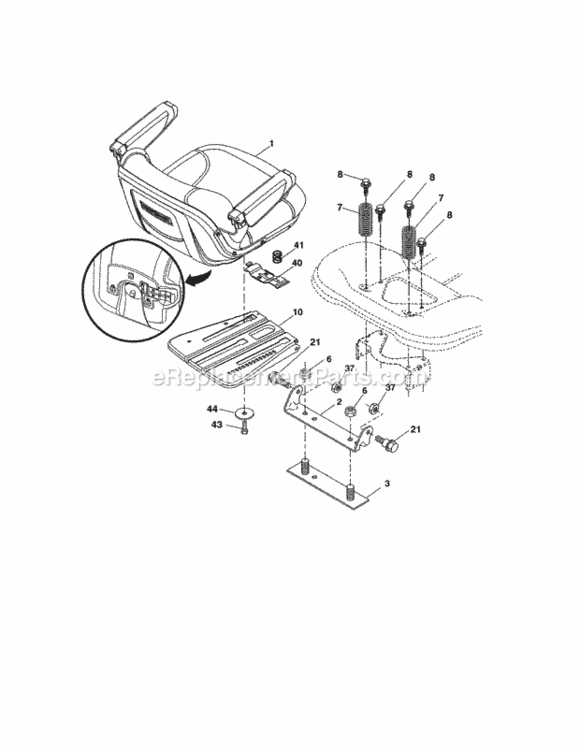 Page H Diagram and Parts List for 917986430  Craftsman Lawn Tractor