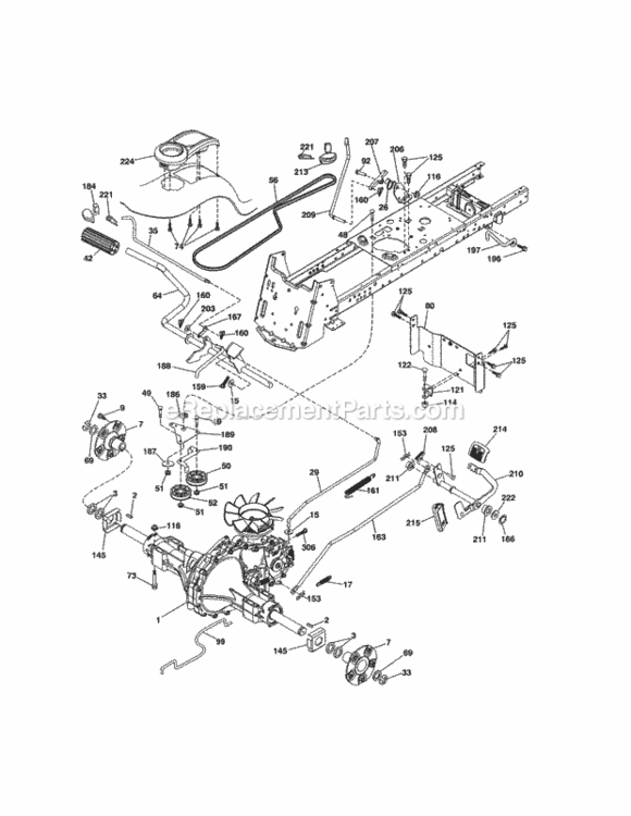 Page C Diagram and Parts List for 917986450  Craftsman Lawn Tractor