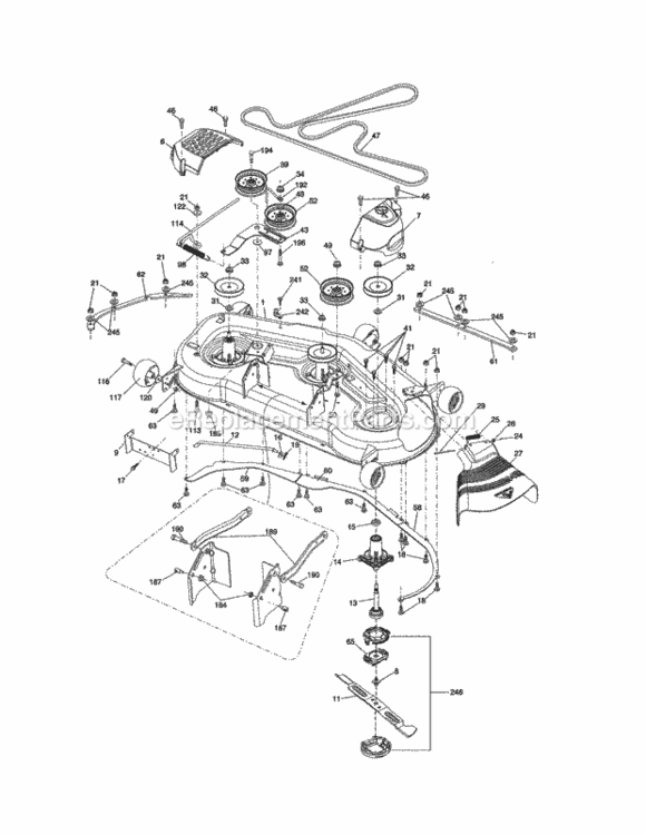 Page F Diagram and Parts List for 917986450  Craftsman Lawn Tractor