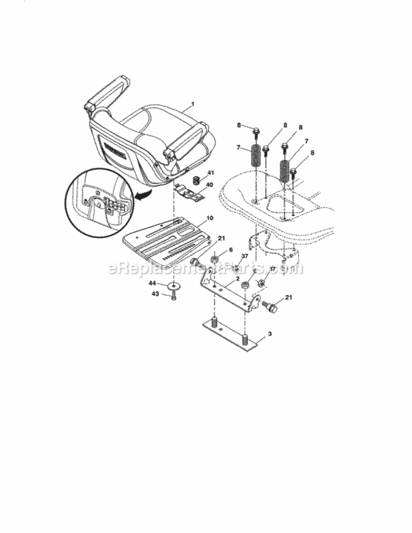 Page H Diagram and Parts List for 917986450  Craftsman Lawn Tractor
