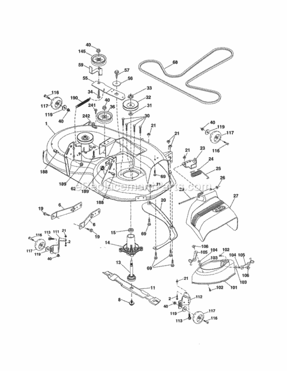Page F Diagram and Parts List for 917986470  Craftsman Lawn Tractor