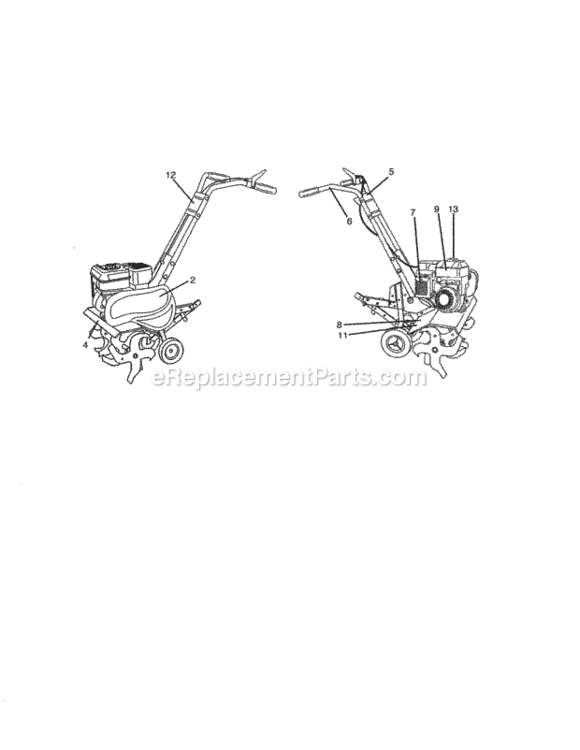 Page F Diagram and Parts List for 917986911  Craftsman Tiller