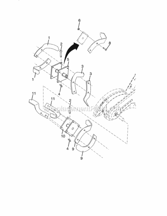 Page F Diagram and Parts List for 917986960  Craftsman Tiller