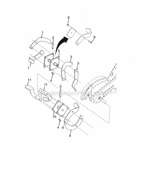 Page F Diagram and Parts List for 917986961  Craftsman Tiller