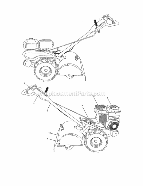 Page G Diagram and Parts List for 917986961  Craftsman Tiller
