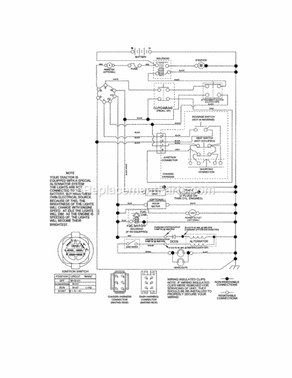 Page K Diagram and Parts List for 917990390  Craftsman Lawn Tractor