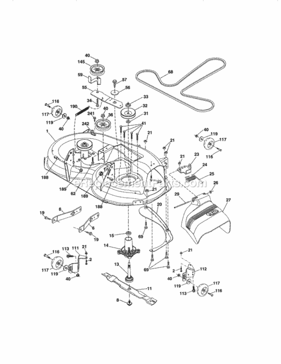 Page G Diagram and Parts List for 917990420  Craftsman Lawn Tractor