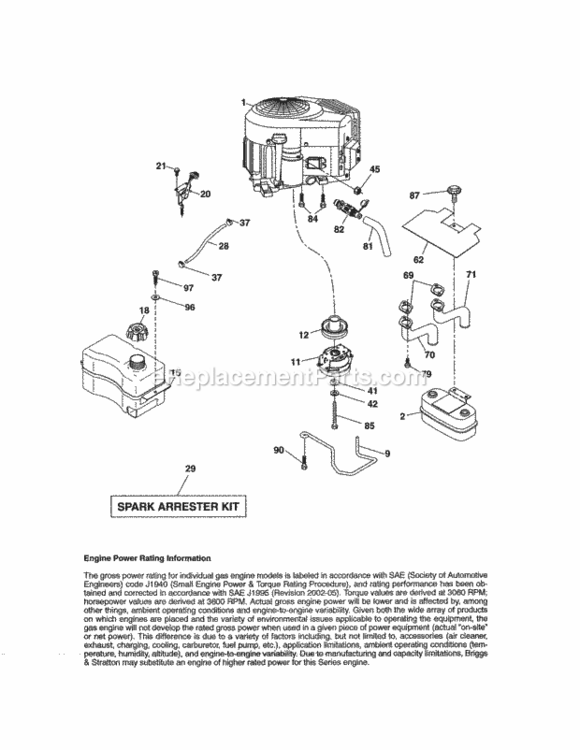 Page D Diagram and Parts List for 917990460  Craftsman Lawn Tractor