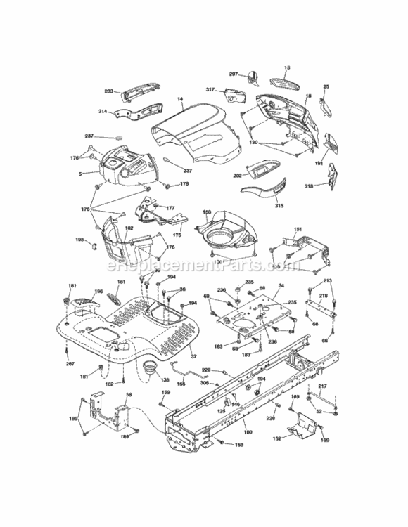 Page B Diagram and Parts List for 917990480  Craftsman Lawn Tractor