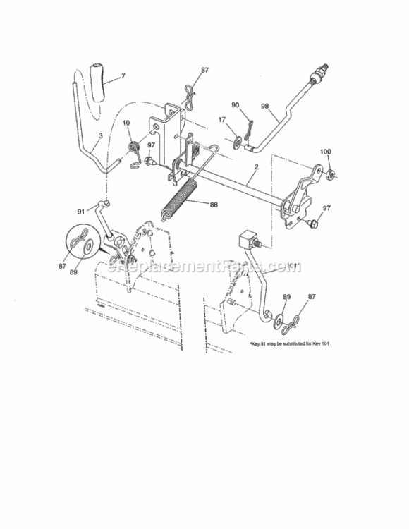 Page H Diagram and Parts List for 917990480  Craftsman Lawn Tractor