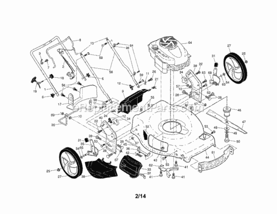 Page A Diagram and Parts List for 917992110  Craftsman Lawn Mower