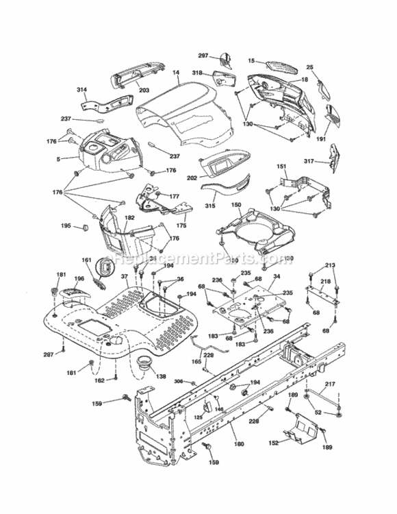 Page B Diagram and Parts List for 917992880  Craftsman Lawn Tractor