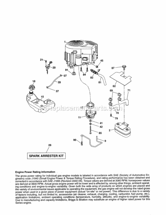 Page D Diagram and Parts List for 917992901  Craftsman Lawn Tractor