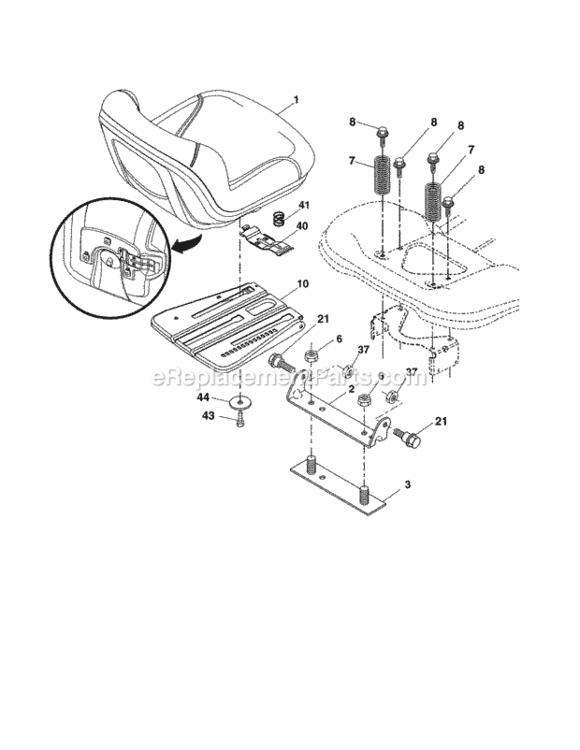 Page H Diagram and Parts List for 917992901  Craftsman Lawn Tractor