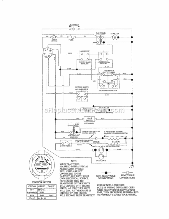 Page K Diagram and Parts List for 917992960  Craftsman Lawn Tractor