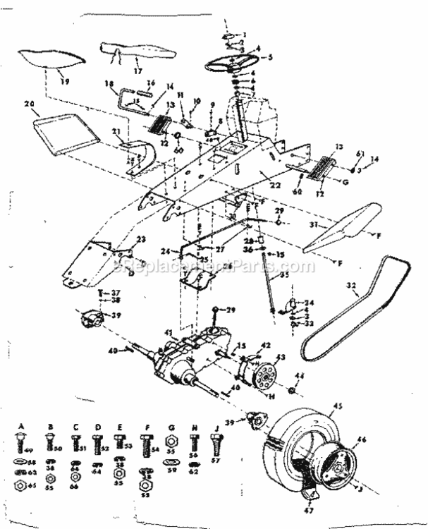 Page B Diagram and Parts List for 91799400  Craftsman Lawn Tractor