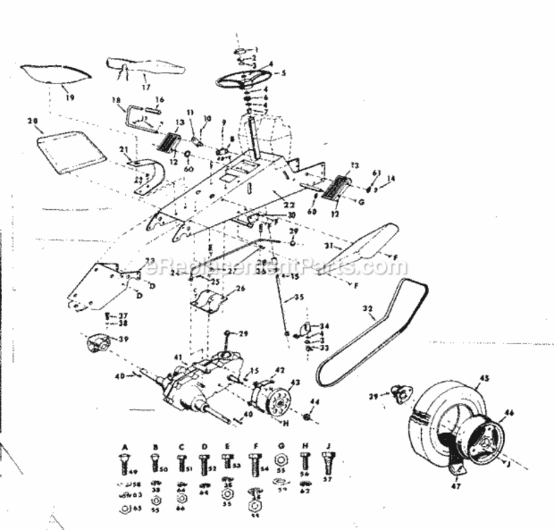 Page B Diagram and Parts List for 91799420  Craftsman Lawn Tractor