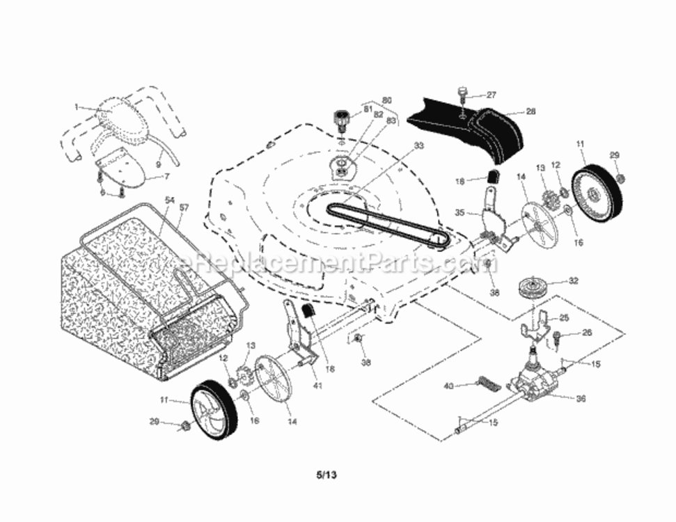 Page B Diagram and Parts List for 9179994B  Craftsman Lawn Mower