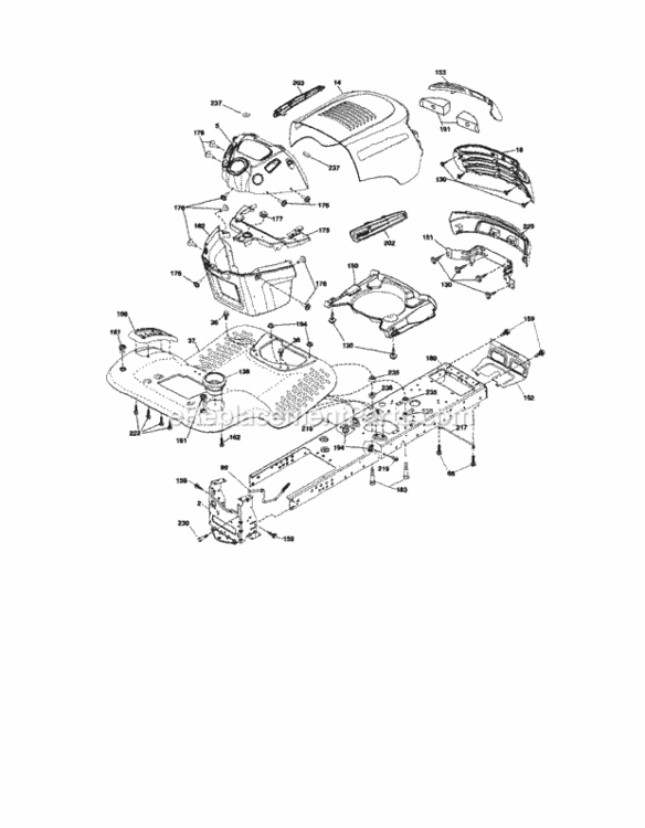 Page B Diagram and Parts List for 917T287121  Craftsman Lawn Tractor